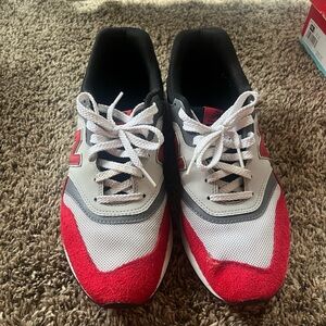New balance Men's Vibrant Red and White Sneakers